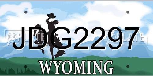 JDG2297 Wyoming License Plate