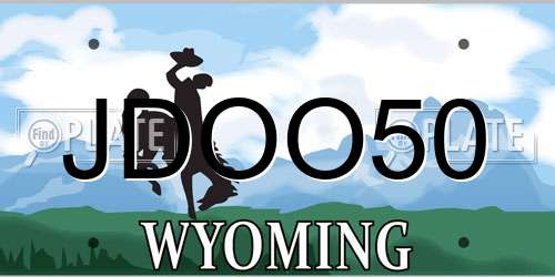 JDOO50 Wyoming License Plate