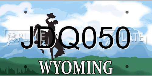 JDQ050 Wyoming License Plate