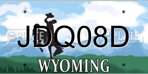 JDQ08D Wyoming License Plate