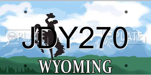 JDY270 Wyoming License Plate