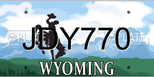 JDY770 Wyoming License Plate
