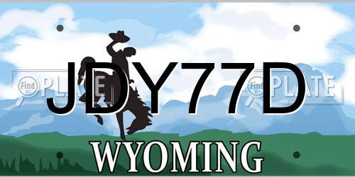 JDY77D Wyoming License Plate
