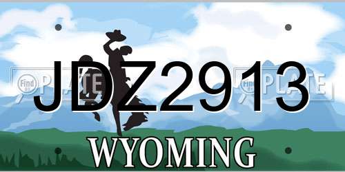 JDZ2913 Wyoming License Plate