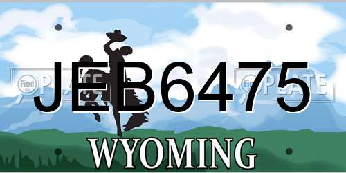 JEB6475 Wyoming License Plate