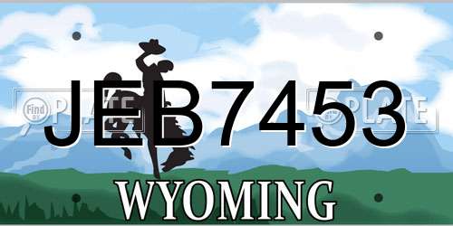 JEB7453 Wyoming License Plate