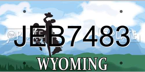 JEB7483 Wyoming License Plate