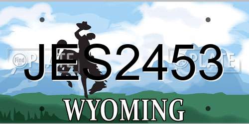 JES2453 Wyoming License Plate
