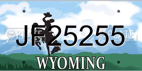JF25255 Wyoming License Plate