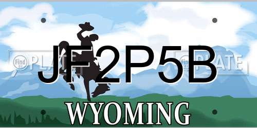 JF2P5B Wyoming License Plate