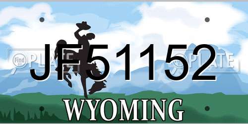 JF51152 Wyoming License Plate