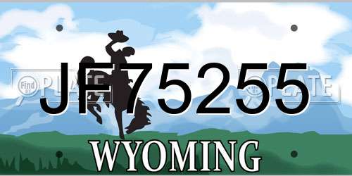 JF75255 Wyoming License Plate