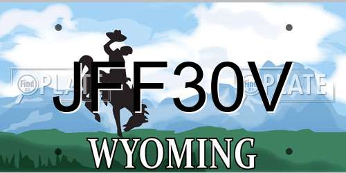 JFF30V Wyoming License Plate