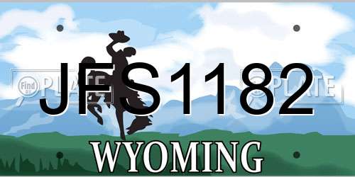 JFS1182 Wyoming License Plate