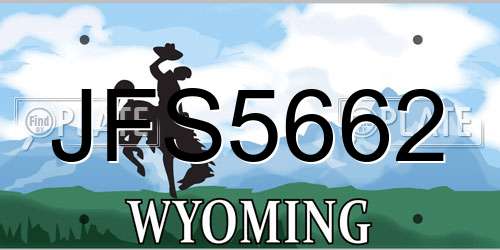 JFS5662 Wyoming License Plate