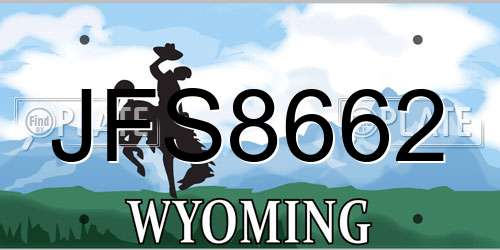 JFS8662 Wyoming License Plate