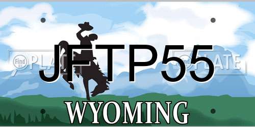 JFTP55 Wyoming License Plate