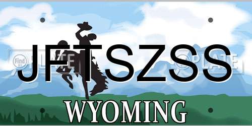 JFTSZSS Wyoming License Plate