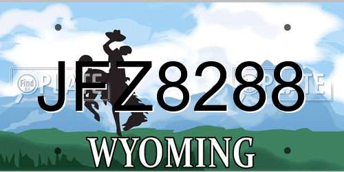 JFZ8288 Wyoming License Plate