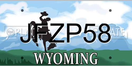 JFZP58 Wyoming License Plate