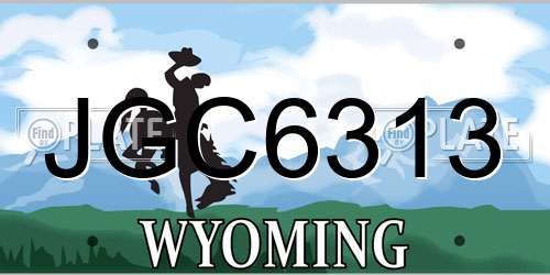 JGC6313 Wyoming License Plate