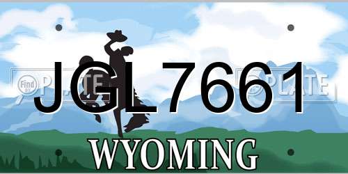 JGL7661 Wyoming License Plate