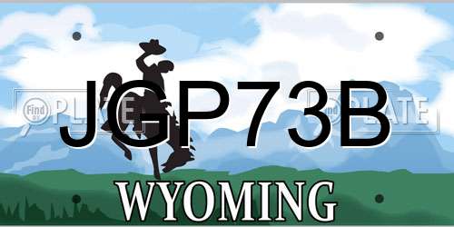JGP73B Wyoming License Plate