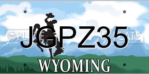 JGPZ35 Wyoming License Plate