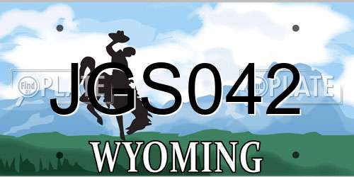 JGS042 Wyoming License Plate