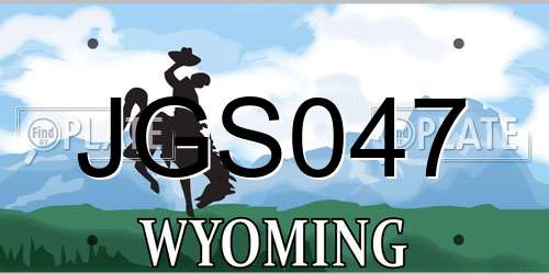 JGS047 Wyoming License Plate