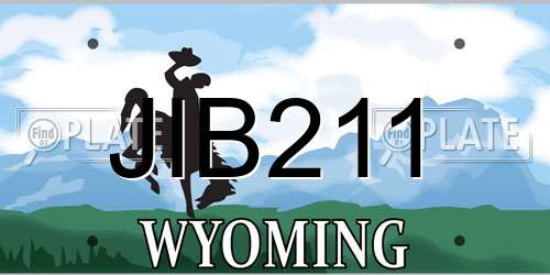 JIB211 Wyoming License Plate