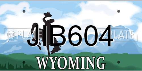 JIB604 Wyoming License Plate