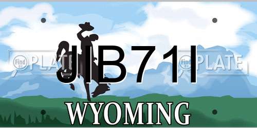JIB71I Wyoming License Plate