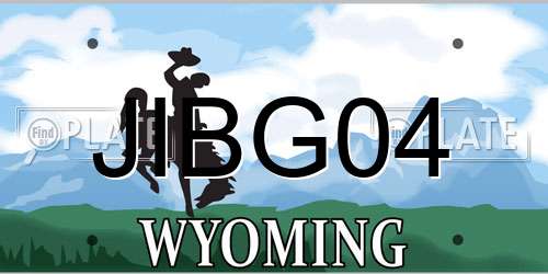 JIBG04 Wyoming License Plate