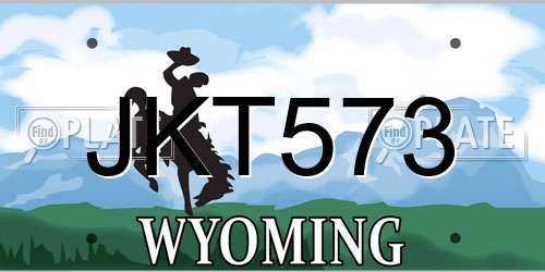 JKT573 Wyoming License Plate