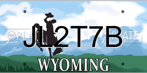 JL2T7B Wyoming License Plate