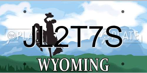 JL2T7S Wyoming License Plate