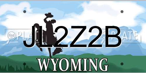 JL2Z2B Wyoming License Plate