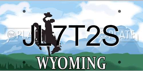 JL7T2S Wyoming License Plate