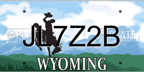 JL7Z2B Wyoming License Plate