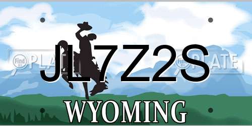 JL7Z2S Wyoming License Plate