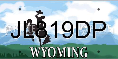 JL819DP Wyoming License Plate