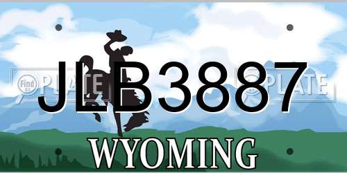 JLB3887 Wyoming License Plate