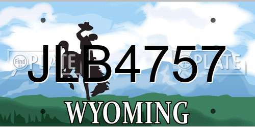 JLB4757 Wyoming License Plate