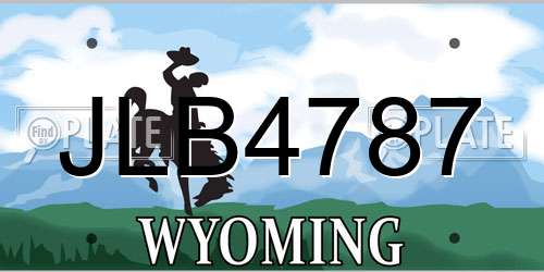JLB4787 Wyoming License Plate