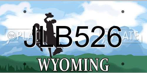 JLB526 Wyoming License Plate