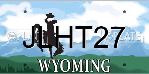 JLHT27 Wyoming License Plate