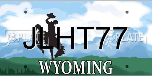 JLHT77 Wyoming License Plate