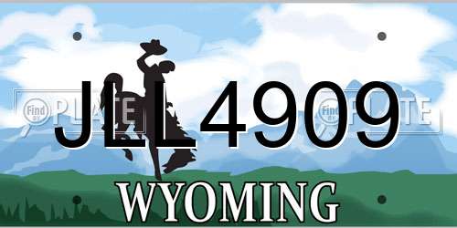 JLL4909 Wyoming License Plate