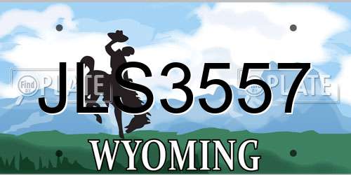 JLS3557 Wyoming License Plate